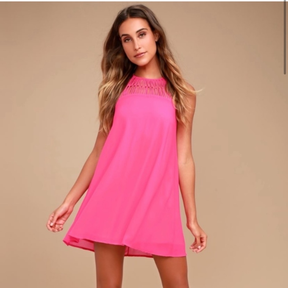 Lulu’s Tell Me Fuchsia Dress Size XL